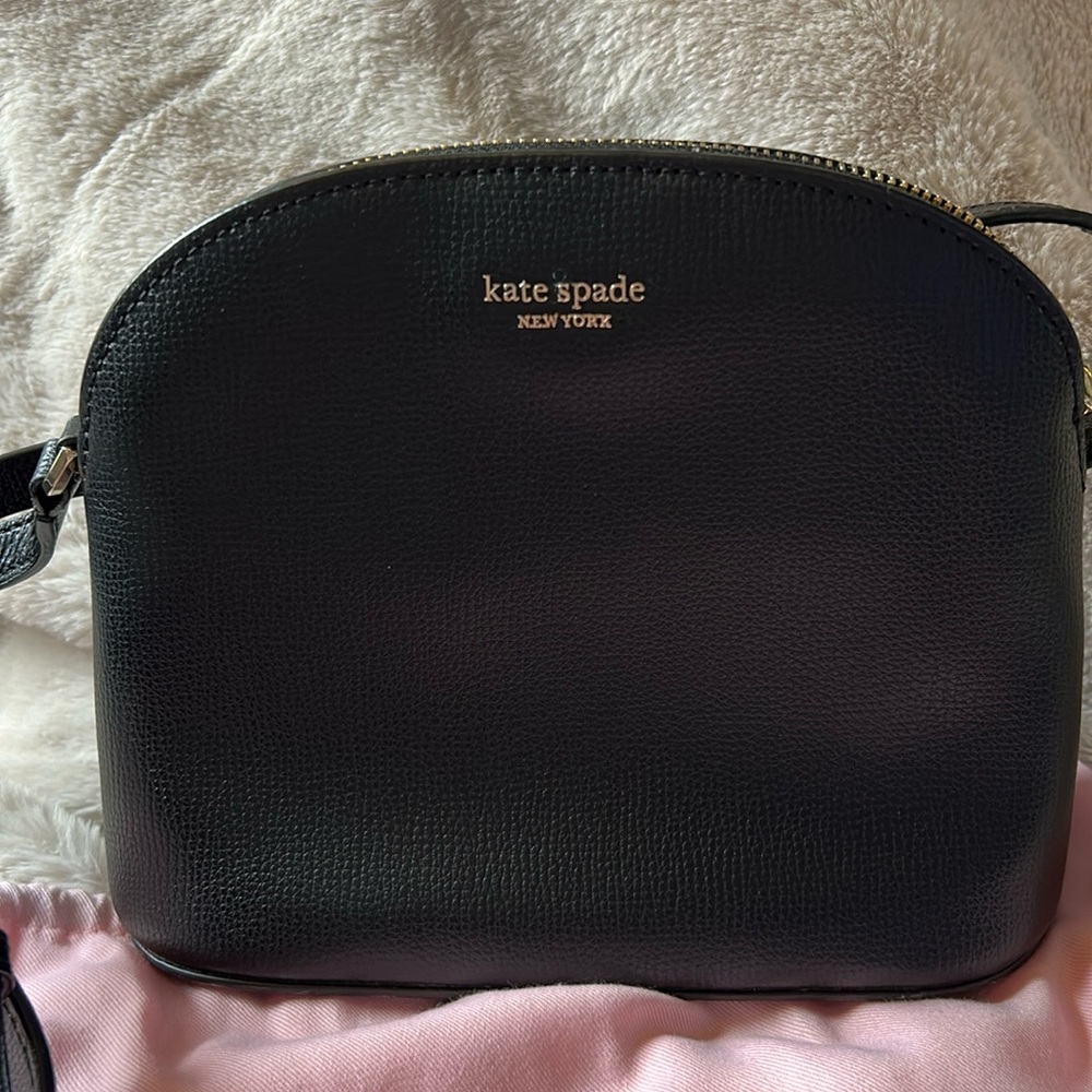 Like new Kate Spade Black Leather Crossbody Bag with Gold Hardware